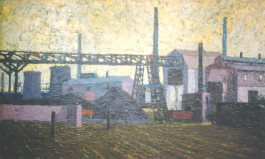 "Industrial Landscape" painting