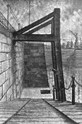 "Cardiff Docks" painting