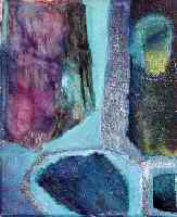 Beach Beneath the Waves - Oil paint and fabric on canvas - 13 x 10ft