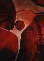 Hella Cuni - Oil paint and fabric on canvas, 12 x 6 ft